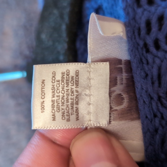 Loft| Blue Long Sleeved Light Knit Cardigan Cotton - Picture 12 of 12